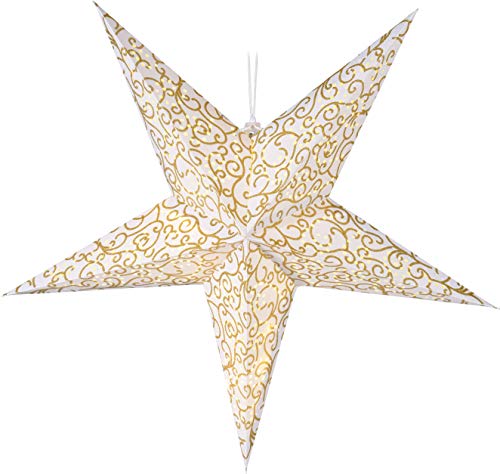 Spetebo Papierstern Gold 60 cm - 10 LED/Timer - Weihnachtsstern zum hängen Leuchtstern von Spetebo
