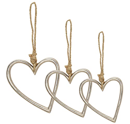 Spetebo Aluminium Herzen im 3er Set - 20/15 / 10 cm - Deko Herz Hänger in Silber Wand Hänge Hochzeit Jahrestag Geburtstag Dekoration Spetebo Aluminium Herzen im 3er Set - 20/15 / 10 cm - Deko Herz Hänger in Silber Wand Hänge Hochzeit Jahrestag Geburtstag Dekoration von Spetebo