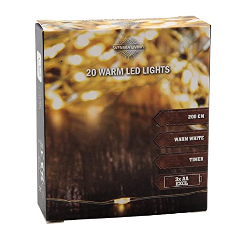 Spetebo Draht Lichterkette warm weiß - 2 m / 20 LED - Deko Beleuchtung Batterie betrieben - Weihnachten Zimmer Lichter Dekoration Leuchtdraht Timer Spetebo Draht Lichterkette warm weiß - 2 m / 20 LED - Deko Beleuchtung Batterie betrieben - Weihnachten Zimmer Lichter Dekoration Leuchtdraht Timer von Spetebo