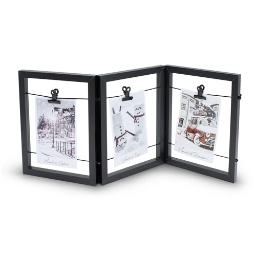 Spetebo Holz Bilderrahmen mit Gummileine für 3 Fotos - 54 x 23 cm - Fotohalter aufklappbar mit 3 Clips - Foto Collage Bildergalerie Rahmen faltbar für Bilder Postkarten Spetebo Holz Bilderrahmen mit Gummileine für 3 Fotos - 54 x 23 cm - Fotohalter aufklappbar mit 3 Clips - Foto Collage Bildergalerie Rahmen faltbar für Bilder Postkarten von Spetebo