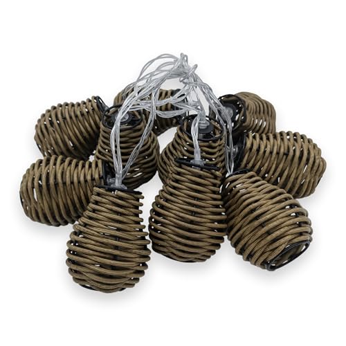 Spetebo LED Rattan Lichterkette warm weiß - 10 LED / 180 cm - Batterie betriebene Deko Lichterkette - Kugel Girlande Kette Innen Dekoration Spetebo LED Rattan Lichterkette warm weiß - 10 LED / 180 cm - Batterie betriebene Deko Lichterkette - Kugel Girlande Kette Innen Dekoration von Spetebo