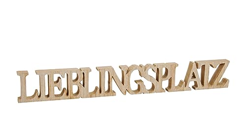 Spetebo XXL Holz Aufsteller LIEBLINGSPLATZ - 60 x 8 cm - Deko Schriftzug groß - Wohndeko Tischdeko Buchstaben Holzschild natur von Spetebo