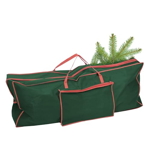 Weihnachtsbaumhülle grün mit Reißverschluss - 125 x 50 cm - Aufbewahrungstasche für künstliche Tannenbäume - Weihnachtsbaumtasche Transporthülle für Kunst Christbaum Weihnachtsbaumhülle grün mit Reißverschluss - 125 x 50 cm - Aufbewahrungstasche für künstliche Tannenbäume - Weihnachtsbaumtasche Transporthülle für Kunst Christbaum von Spetebo