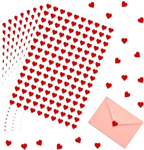 1200 Stück Sticker Herz,Rot Aufkleber Herzen,1cm Mini Sticker Herzen,Kleine Aufkleber Herz,Selbstklebend Herzsticker,Lustige Heart Stickers,für Einladungssiegel,Geschenk Verpackungen von SpetngSake
