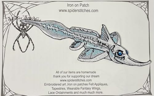 Ghost Shark Longnose Chimaera Fish Ratfish Bügelbild Tiefsee Ghost Shark Longnose Chimaera Fish Ratfish Bügelbild Tiefsee von Spider Stitches