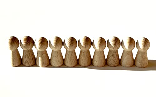 DIY Holzfiguren zum Bemalen, Spielfiguren aus Holz natur, Figurenkegel/Holzkegel für Deko, Hochzeit, Brettspiele, Familienaufstellung. Made in Germany. (10 Figurenkegel groß/Halmakegel 19/40 mm) DIY Holzfiguren zum Bemalen, Spielfiguren aus Holz natur, Figurenkegel/Holzkegel für Deko, Hochzeit, Brettspiele, Familienaufstellung. Made in Germany. (10 Figurenkegel groß/Halmakegel 19/40 mm) von Spieltz