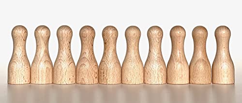 DIY Holzfiguren zum Bemalen + Basteln, Spielfiguren aus Holz roh, Holzkegel für Deko, Hochzeit, Brettspiele, Familienaufstellung etc. Made in Germany. (10 Figuren XL 25/60 mm) von Spieltz