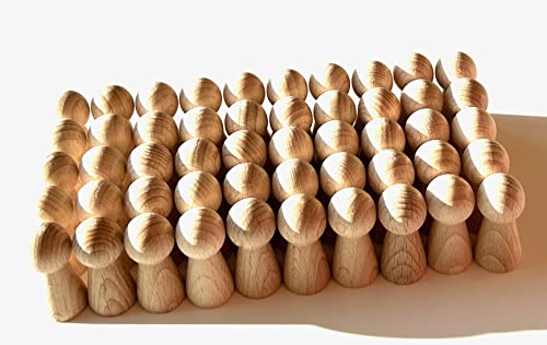 DIY Holzfiguren zum Bemalen + Basteln, Spielfiguren aus Holz unlackiert, Figurenkegel/Holzkegel für Deko, Hochzeit, Brettspiele etc. Made in Germany. (50 Halmakegel 19/40 mm) von Spieltz