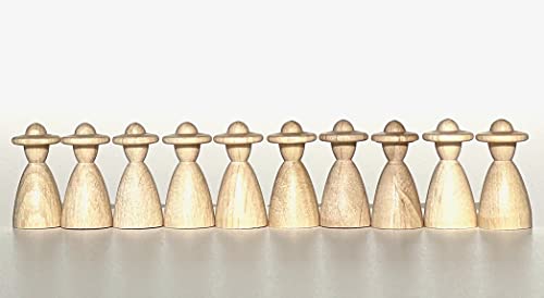 DIY Holzfiguren zum Bemalen + Basteln, Spielfiguren aus Holz natur/unlackiert/roh, Figurenkegel/Holzkegel für Deko, Hochzeit, Brettspiele etc. Made in Germany. (10 Personen mit Hut, 13/26 mm) DIY Holzfiguren zum Bemalen + Basteln, Spielfiguren aus Holz natur/unlackiert/roh, Figurenkegel/Holzkegel für Deko, Hochzeit, Brettspiele etc. Made in Germany. (10 Personen mit Hut, 13/26 mm) von Spieltz