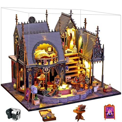 Spilay DIY Miniature House, Puppenhaus Holz Bausatz, mit Staubdichte Abdeckung, Spieluhr und LED, für Erwachsene Geschenk (Luna's Maqic House) von Spilay