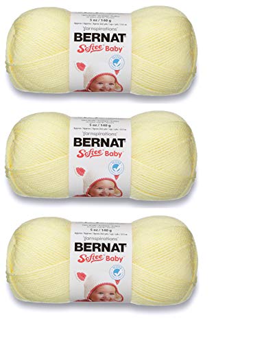 Bernat Softee Baby Solid Garn, 100 % Acryl, 142 g, Zitrone, 3 Stück von Spinrite Bernat