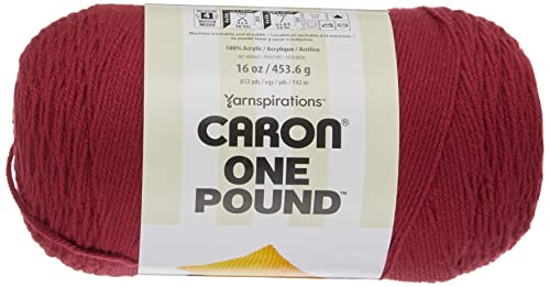 Caron One Pound Solids Garn, 473 g, Stärke 4, 100% Acryl, Country Rose, zum Häkeln, Stricken und Basteln, 1 Stück von Caron