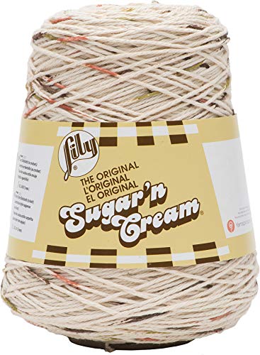 Spinrite Sugar'n Cream Garn, 100% Baumwolle, 4-lagig, für viele Bastelprojekte, Pullover, Geschirrtuch oder Teppiche, ca. 400 g, Sonoma, konisch, Creme mit braunen, oliven und Rost Dashes Spinrite Sugar'n Cream Garn, 100% Baumwolle, 4-lagig, für viele Bastelprojekte, Pullover, Geschirrtuch oder Teppiche, ca. 400 g, Sonoma, konisch, Creme mit braunen, oliven und Rost Dashes von Spinrite