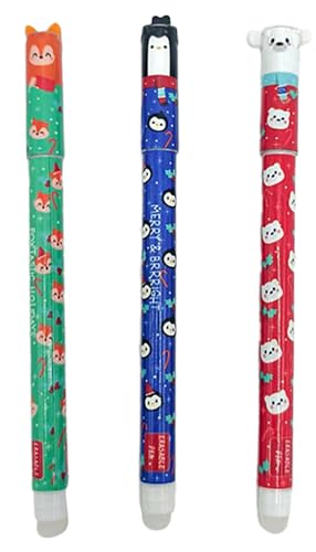 Löschbare Gelschreiber mit feiner Spitze, 0,7 mm, Weihnachtsmann, Rentier, Elfe, glattes Schreiben, mit Radiergummi, für Kinder, Erwachsene, Weihnachtsgeschenke, Weihnachtsstrumpffüller Löschbare Gelschreiber mit feiner Spitze, 0,7 mm, Weihnachtsmann, Rentier, Elfe, glattes Schreiben, mit Radiergummi, für Kinder, Erwachsene, Weihnachtsgeschenke, Weihnachtsstrumpffüller von SpirWoRchlan