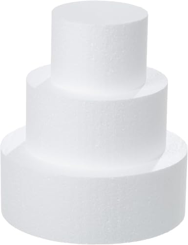 Runder Kuchen-Schnuller, gerade Kante, Übungskuchendekoration oder Verwendung für langlebige Displays, glattes Polystyrol, runde Kuchen-Dummy, 10,2 cm/15,2 cm/20,3 cm Schaumstoff-Kuchenmodelle zum Runder Kuchen-Schnuller, gerade Kante, Übungskuchendekoration oder Verwendung für langlebige Displays, glattes Polystyrol, runde Kuchen-Dummy, 10,2 cm/15,2 cm/20,3 cm Schaumstoff-Kuchenmodelle zum von SpirWoRchlan