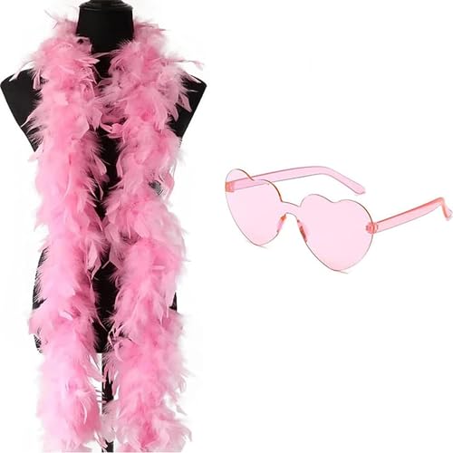 SpirWoRchlan Federboa, 60 g, Truthahn-Boa-Federn mit Herz, randlose Sonnenbrille für Party, Weihnachten, Hochzeit, Kostüm, Konzert, Haustier und Heimdekoration, Rosa SpirWoRchlan Federboa, 60 g, Truthahn-Boa-Federn mit Herz, randlose Sonnenbrille für Party, Weihnachten, Hochzeit, Kostüm, Konzert, Haustier und Heimdekoration, Rosa von SpirWoRchlan