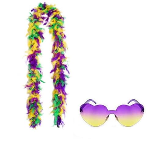 SpirWoRchlan Federboa, 60 g, Truthahn-Boa-Federn mit Herz, randlose Sonnenbrille für Party, Weihnachten, Hochzeit, Tafelaufsätze, Kostüm, Konzert, Haustier und Heimdekoration, bunt SpirWoRchlan Federboa, 60 g, Truthahn-Boa-Federn mit Herz, randlose Sonnenbrille für Party, Weihnachten, Hochzeit, Tafelaufsätze, Kostüm, Konzert, Haustier und Heimdekoration, bunt von SpirWoRchlan