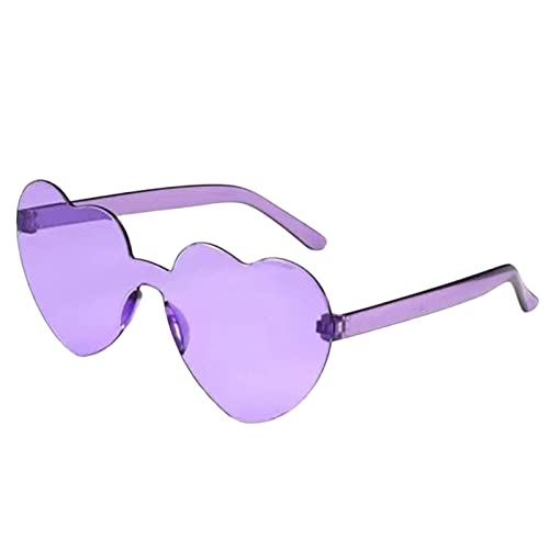 SpirWoRchlan Hippie Herzförmige Brille, Transparente Candy Color Sonnenbrille für Geburtstagsfeier, Halloween, Neuheit Party ustige Partybrillen für Erwachsene, Jungen und Mädchen Lila von SpirWoRchlan