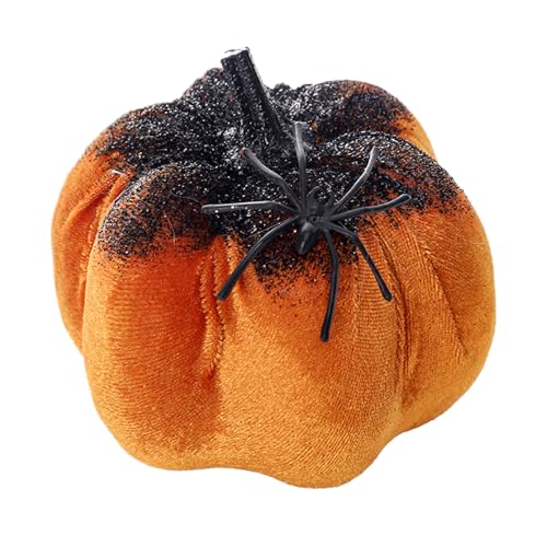 Spizummp Kürbis-Dekoration | Halloween-Kürbis-Spinnen- – 3D-Figuren, Requisite, Samt-Dekoration für Fenster, Tisch, Außenbereich, Haus, Büro, Zuhause, Urlaub, Halloween-Szene von Spizummp