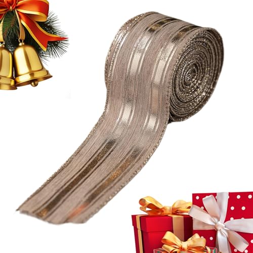 Spizummp Weihnachts-Geschenkband, Weihnachtsbänder zum Verpacken von Dekorationen, Geburtstag, Hochzeit, Festival, saisonale Feiertagsdekoration für kreative Projekte, Blumenschleifen, Kränze von Spizummp
