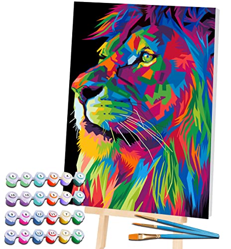 SPLAT PLANET Löwe Malerei nach Zahlen gerahmt, fluoreszierende Neonfarbe, Malen nach Zahlen, Malen nach Zahlen, Malen nach Zahlen, 30 x 40 cm SPLAT PLANET Löwe Malerei nach Zahlen gerahmt, fluoreszierende Neonfarbe, Malen nach Zahlen, Malen nach Zahlen, Malen nach Zahlen, 30 x 40 cm von Splat Planet