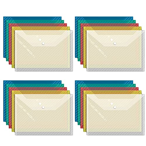 20 Stücke Dokumententasche A4,Sichttasche A4 Transparent, Dokumenten Dokumentenmappe,für Dokument Organisieren/Speicherung(Farbe) von Spldsun