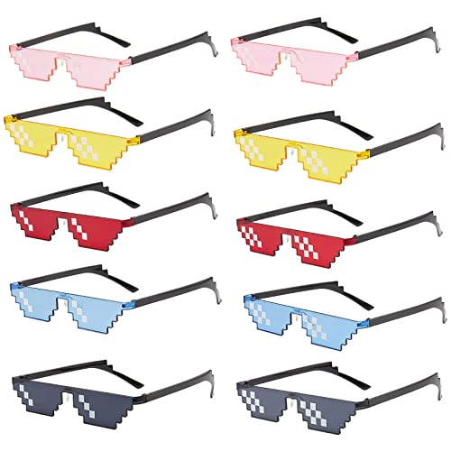 Spldsun 10 Stück Party Sonnenbrille, Mosaikbrille, Spaßbrille, Deal With It Pixels, Thug Life, Brille, Accessoire für Fasching, Party, Cosplay, Kostüm, Halloween, Junggesellenabschied, Geburtstag Spldsun 10 Stück Party Sonnenbrille, Mosaikbrille, Spaßbrille, Deal With It Pixels, Thug Life, Brille, Accessoire für Fasching, Party, Cosplay, Kostüm, Halloween, Junggesellenabschied, Geburtstag von Spldsun