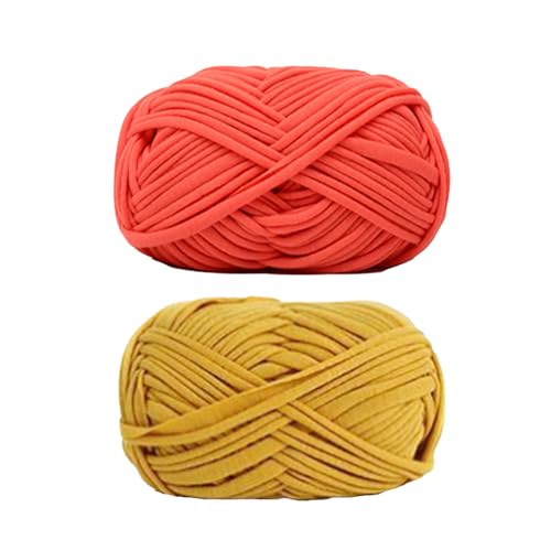 Spldsun 2 Stück Knitting Crochet Yarn, DIY T-Shirt Yarn, Strickgarn Stoff, für Stricken Häkeln Garn Korb Zubehör von Spldsun