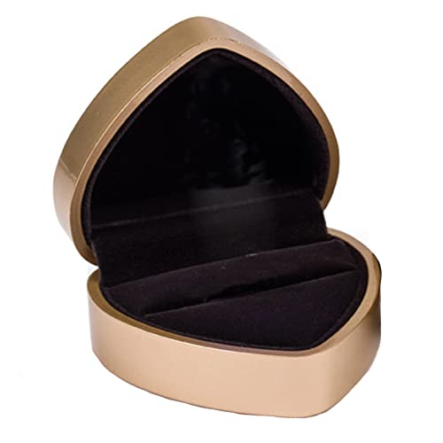 Spldsun Ring Box Herzform, Samt Ring Schachtel Ehering Box, Schmuckschatullen Geschenkbox für Hochzeit Verlobungsring Valentinstag (Gold) von Spldsun