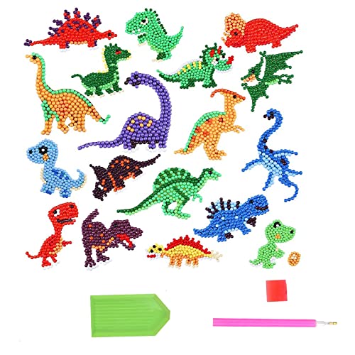 Spldsun 18 Stück Dino Diamond Painting, Diamant Malerei Aufkleber Dinosaurier, 5D Diamant Painting Malen Nach Zahlen Mitgebsel Spldsun 18 Stück Dino Diamond Painting, Diamant Malerei Aufkleber Dinosaurier, 5D Diamant Painting Malen Nach Zahlen Mitgebsel von Spldsun