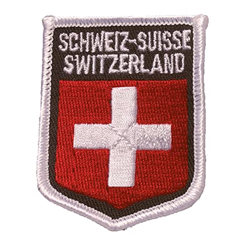 Gestickter Aufnäher Bügelbild Patch Aufbügler Iron on Applikation (5, Flagge Schweiz) von Spliff