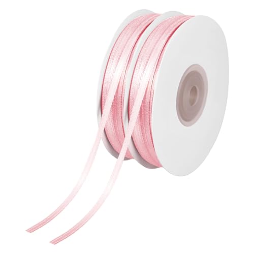 91 Meter Schleifenband Rosa- Geschenkband Rosa Satinband 3mm für Geschenkverpackungen, Dekorationen, Hochzeiten, Geburtstage und andere Festtage von Sploziia