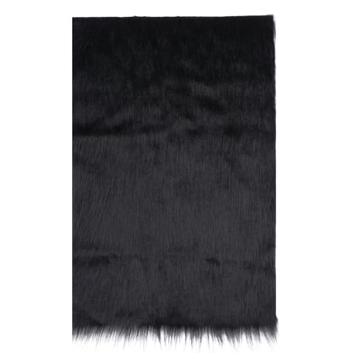Faux Sheepskin Rug-Schaffell Kunstfell Meterware, Zur Dekoration Ihres Zuhauses Oder Fur Warmhalten Im Winter Als Teppich, Sofakissen Und Decken (60*40 Cm, Schwarz) von Sploziia
