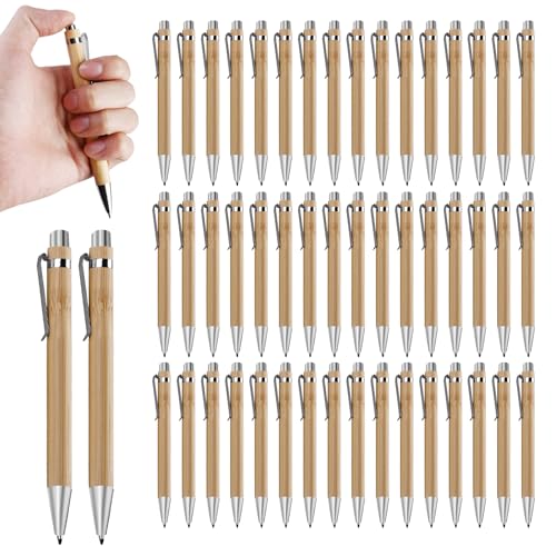 Sporgo 50 Stück Holz Kugelschreiber: Bambus Holzkugelschreiber Schreibgerät Personalisierter Kugelschreiber mit Gravur, Kugelschreiber Set für Büro Schule Prüfung Abschied Geschenk,Schwarz Sporgo 50 Stück Holz Kugelschreiber: Bambus Holzkugelschreiber Schreibgerät Personalisierter Kugelschreiber mit Gravur, Kugelschreiber Set für Büro Schule Prüfung Abschied Geschenk,Schwarz von Sporgo