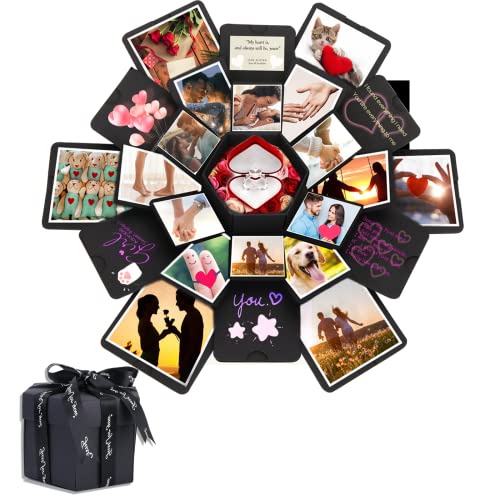 Sporgo Explosion Box, Geschenkbox, Kreative Überraschung Box DIY Fotoalbum Handgemachtes Scrapbook Geschenk für Geburtstag, Weihnachten, Jahrestag, Valentinstag, Heiratsantrag, Hochzeit (Hexagon) von Sporgo