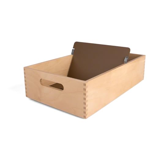 Karteitrog aus Holz Karteikasten für 1500 Karteikarten, DIN A5 quer von Sport-Tec