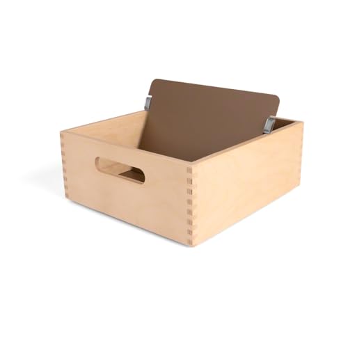Karteitrog aus Holz Karteikasten für 900 Karteikarten, DIN A5 quer von Sport-Tec