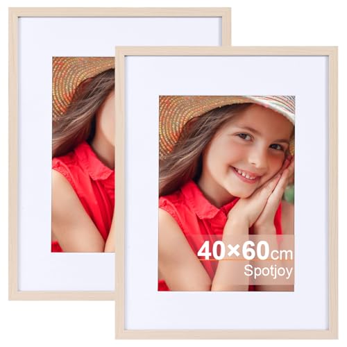 Spotjoy Bilderrahmen 40x60cm Fotorahmen Holzrahmen Posterrahmen mit Passepartout MDF Rahmen 2er-Set,Holz Spotjoy Bilderrahmen 40x60cm Fotorahmen Holzrahmen Posterrahmen mit Passepartout MDF Rahmen 2er-Set,Holz von Spotjoy