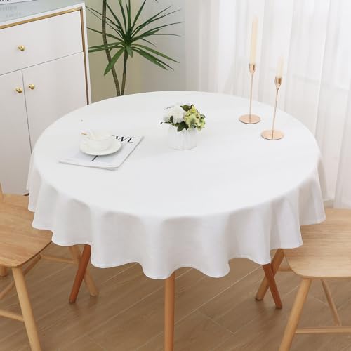 Spotjoy Glitzer Leinenoptik Tischdecke Abwaschbar Rund 140cm Tischtuch Lotuseffekt Wasserabweisend Tischwäsche Fleckabweisend, Weiß Spotjoy Glitzer Leinenoptik Tischdecke Abwaschbar Rund 140cm Tischtuch Lotuseffekt Wasserabweisend Tischwäsche Fleckabweisend, Weiß von Spotjoy