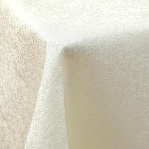 Spotjoy Tischdecke Abwaschbar Rechteckig 100x140cm Polyester Tischwäsche Jacquard Garten Tafeldecke Ornamente Pflegeleicht - Beige von Spotjoy