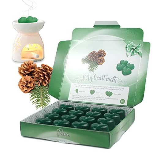 Spotless Leopard Pine Wax Melts Duftwachs in Herzform, 16 x 5 g, mit Waldkieferduft, in einer Deluxe-Geschenkbox, hergestellt in Großbritannien von Spotless Leopard