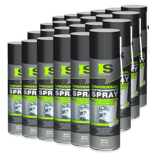 Spraytive 24 x 500ml Universal Haftschmierfett-Spray – Schmierfett & Kriechöl für Auto, Gelenke, Lager & Scharniere – hochviskoses Sprühfett, Seilfett & Polfett, Korrosionsschutz - Made in Germany Spraytive 24 x 500ml Universal Haftschmierfett-Spray – Schmierfett & Kriechöl für Auto, Gelenke, Lager & Scharniere – hochviskoses Sprühfett, Seilfett & Polfett, Korrosionsschutz - Made in Germany von Spraytive