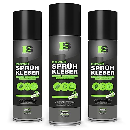 Spraytive 3 x 500ml Power Sprühkleber: Für Textilien, Vlies, Schaumstoff, Leder, Dachhimmel, Teppich, Papier & mehr - Stark permanent haftend mit variabler Sprüheinstellung Spraytive 3 x 500ml Power Sprühkleber: Für Textilien, Vlies, Schaumstoff, Leder, Dachhimmel, Teppich, Papier & mehr - Stark permanent haftend mit variabler Sprüheinstellung von Spraytive