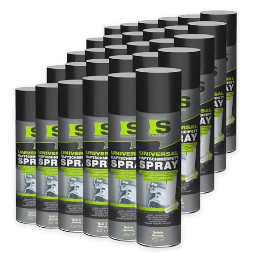 Spraytive 30 x 500ml Universal Haftschmierfett-Spray – Schmierfett & Kriechöl für Auto, Gelenke, Lager & Scharniere – hochviskoses Sprühfett, Seilfett & Polfett, Korrosionsschutz - Made in Germany Spraytive 30 x 500ml Universal Haftschmierfett-Spray – Schmierfett & Kriechöl für Auto, Gelenke, Lager & Scharniere – hochviskoses Sprühfett, Seilfett & Polfett, Korrosionsschutz - Made in Germany von Spraytive