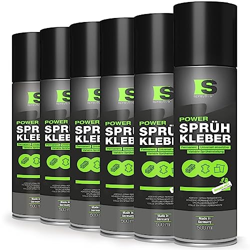 Spraytive 6 x 500ml Power Sprühkleber: Für Textilien, Vlies, Schaumstoff, Leder, Dachhimmel, Teppich, Papier & mehr - Stark permanent haftend mit variabler Sprüheinstellung Spraytive 6 x 500ml Power Sprühkleber: Für Textilien, Vlies, Schaumstoff, Leder, Dachhimmel, Teppich, Papier & mehr - Stark permanent haftend mit variabler Sprüheinstellung von Spraytive
