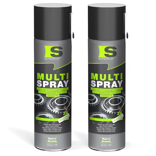 Spraytive Multi Spray 2 x 500 ml – 5-in-1 Kriechöl & Multifunktionsöl – Rostlöser, Schmiermittel, Kontaktspray, Reiniger & Korrosionsschutz – Allzwecköl – Made in Germany von Spraytive