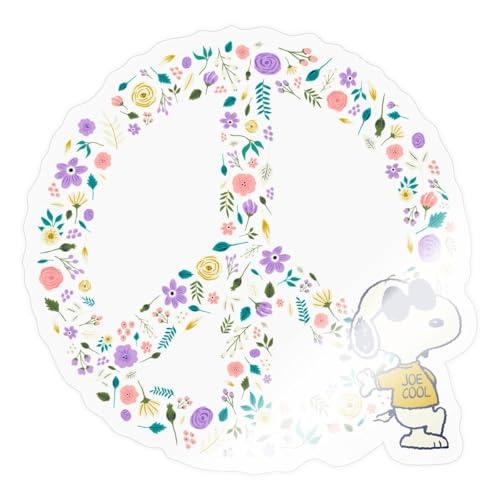 Spreadshirt Peanuts Snoopy Peace Zeichen Frieden Sticker, 10 x 10 cm, Transparent glänzend von Spreadshirt