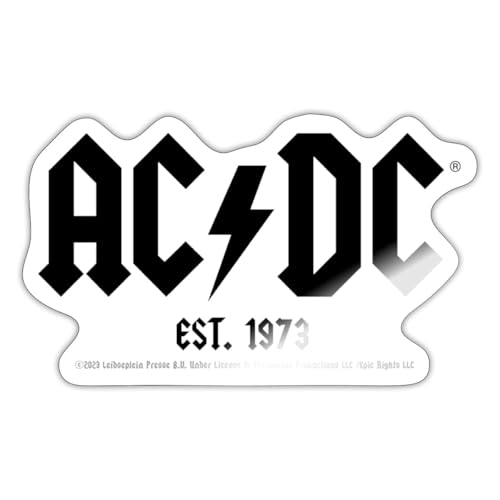 Spreadshirt AC/DC Schwarzes Logo Est. 1973 Sticker, max. 10 x 10 cm, 10 x 10 cm, Weiß glänzend Spreadshirt AC/DC Schwarzes Logo Est. 1973 Sticker, max. 10 x 10 cm, 10 x 10 cm, Weiß glänzend von Spreadshirt