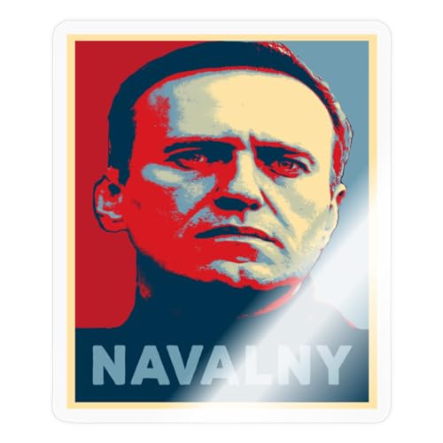 Spreadshirt Alexei Nawalny Porträt Sticker, 10 x 10 cm, Transparent glänzend von Spreadshirt