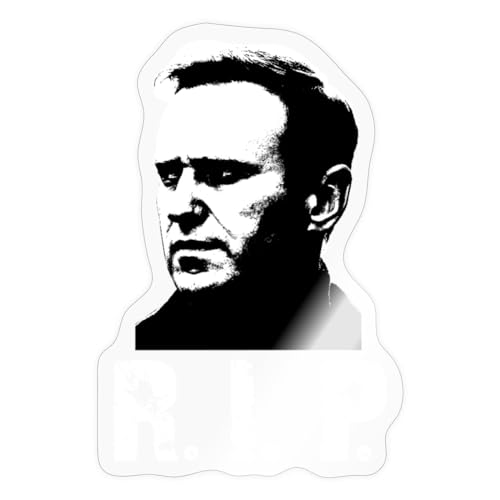 Spreadshirt Alexej Nawalny R. I. P. Rest In Peace Sticker, 10 x 10 cm, Transparent glänzend von Spreadshirt